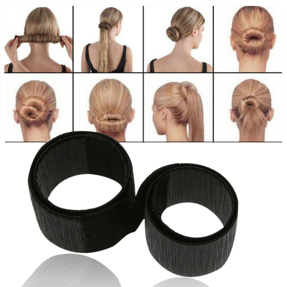 Hair Accessories Synthetic Wig Donuts Bud 21cm Head Band Ball French Twist Magic DIY Tool Bun Maker -Beige