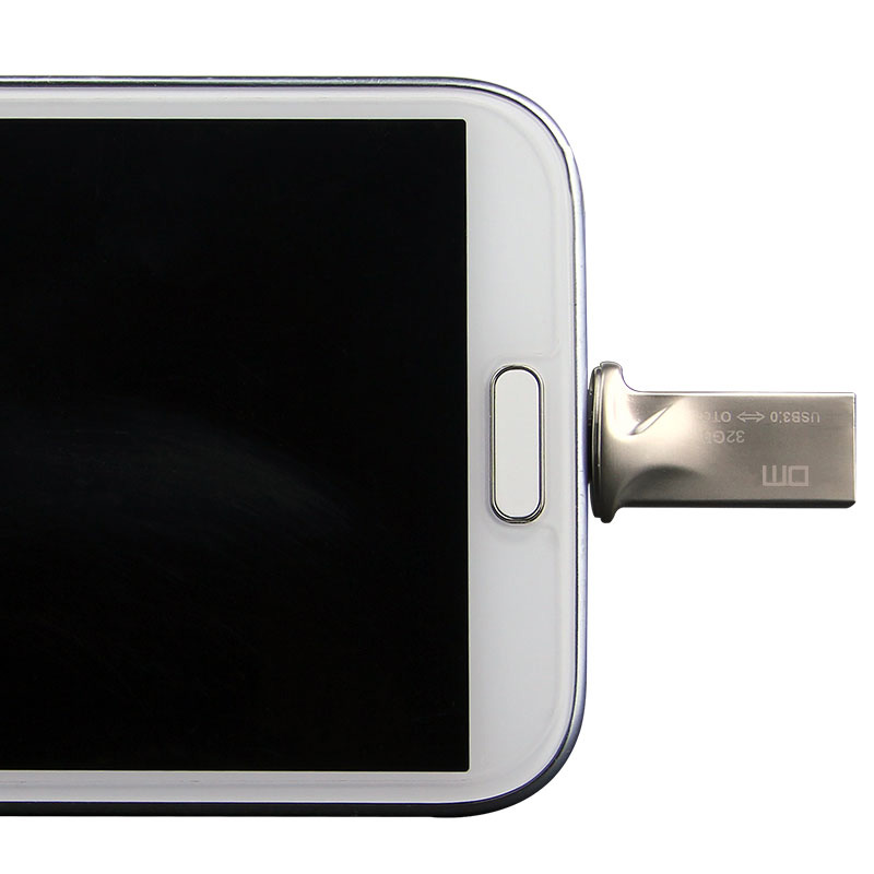 DM PD016 OTG USB 3.0 32GB USB Flash Drive Smartphone Pen Drive USB Portable Storage Memory Card Metal USB Stick -Silver
