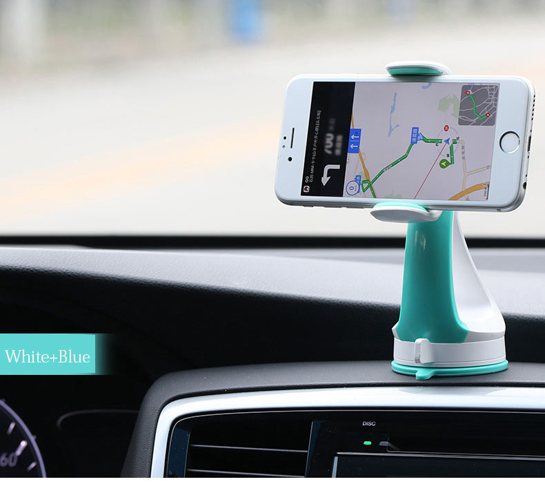 Remax RM-15 Universal Car Phone Holder 360 Degree Rotation Portable Sucking Disc Car Bracket - White + Blue