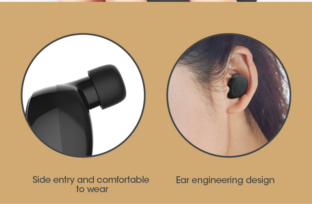 DACOM S030 TWS Wireless Bluetooth Headphones with Mic Charging Box - Black