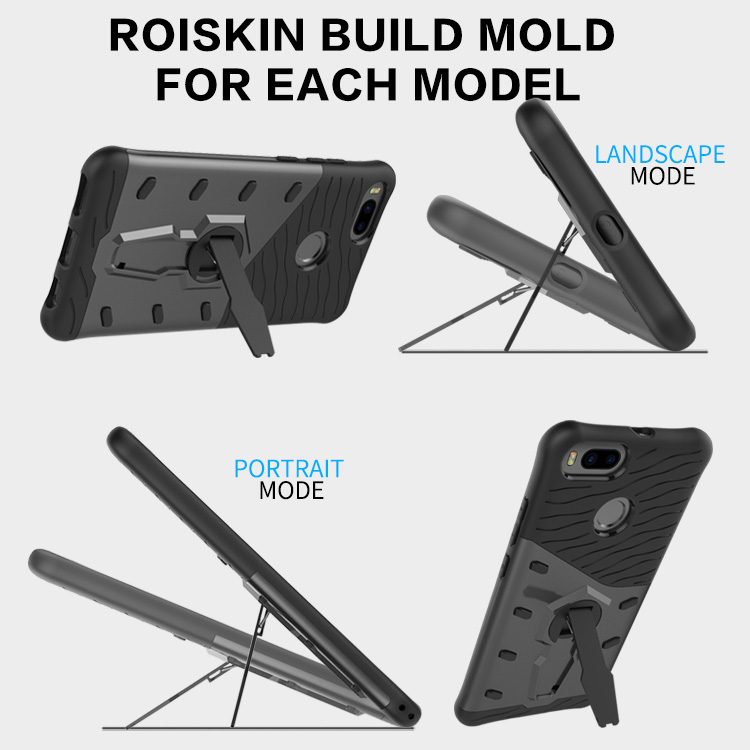 Silver Xiaomi Mi 5X / Mi A1 Case Armour Series 360 Degree Rotating Bracket Stand Cover