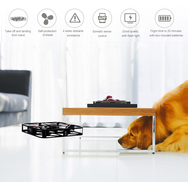 AEE Sparrow 360 WIFI FPV with 1080P Camera Avoid Obstacles Optical Flow Positioning RC Quadcopter BNF - Black