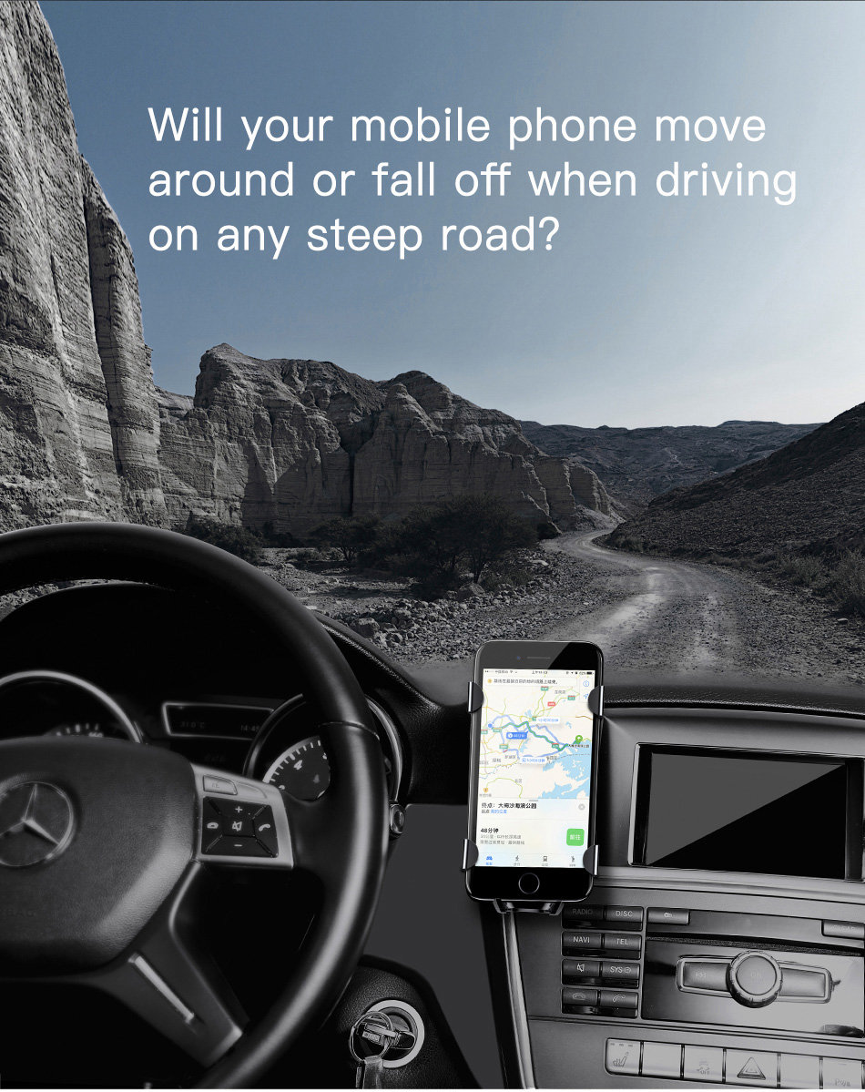 Baseus Gravity Car Phone Holder Bracket Car Air Vent Mount Holder - Black