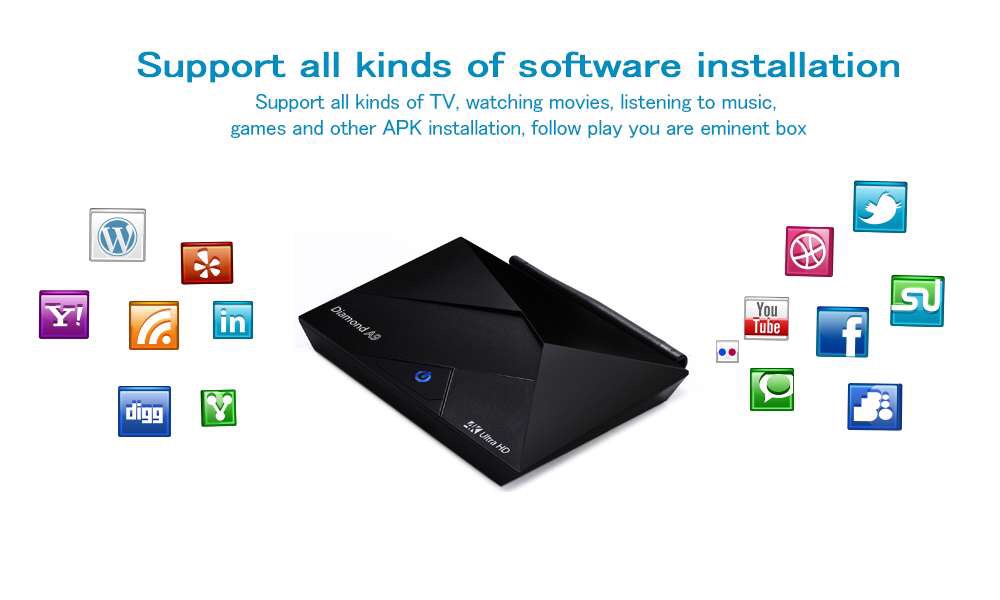 Diamond A9 UHD 4K Android 7.1.2 2GB/16GB Amlogic S912 TV BOX 2.4G/5G WIFI Bluetooth Gigabit LAN HDMI