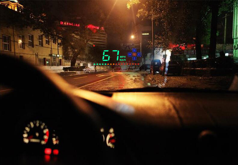 Geyiren A2 3.5 Inch HUD Car Screen Vehicle GPS Head-up Display Overspeed Warning Dashboard Windshield Projector - Black