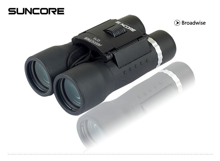 SUNCORE 8x35 Binoculars Telescope Twist-up Eyepiece Clear Vision Optics Glass 8x Magnification - Black