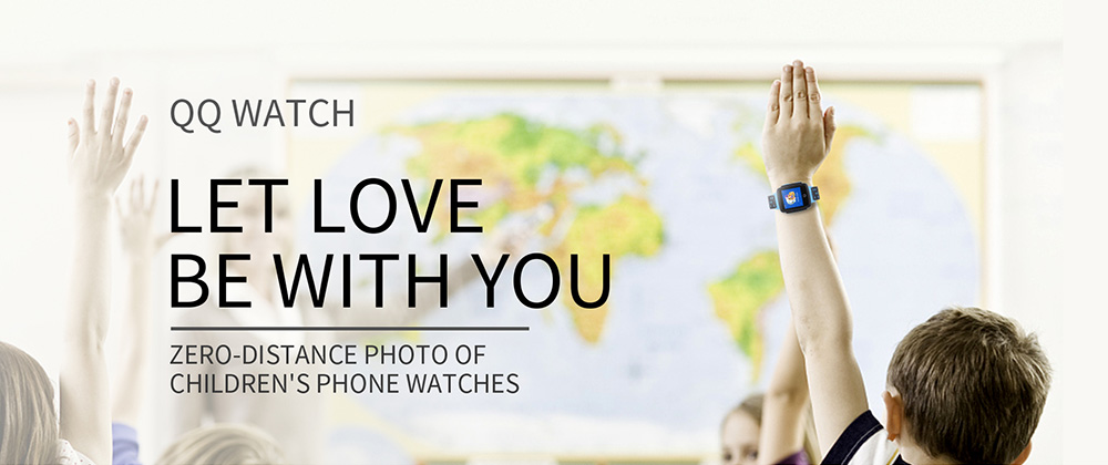 Tencent Kids Smart Watch Built-in Camera Wearable Phone Locator Support 2G QQ Watch APP Voice Calling GPS Positioning - Blue