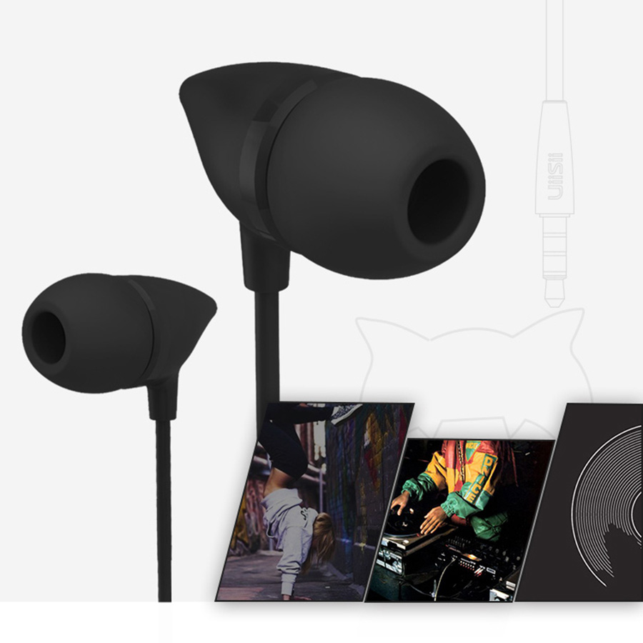 UIISII C100 In-ear Wired Earphones with Mic HIFI Heavy Bass Stereo - White