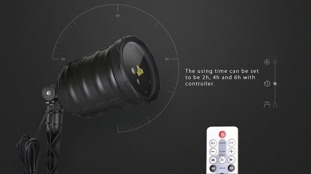 Blinblin San4 Projection Lamp IP65 Waterproof Holiday Dynamic Lamp Garden Decoration LED Light -Black