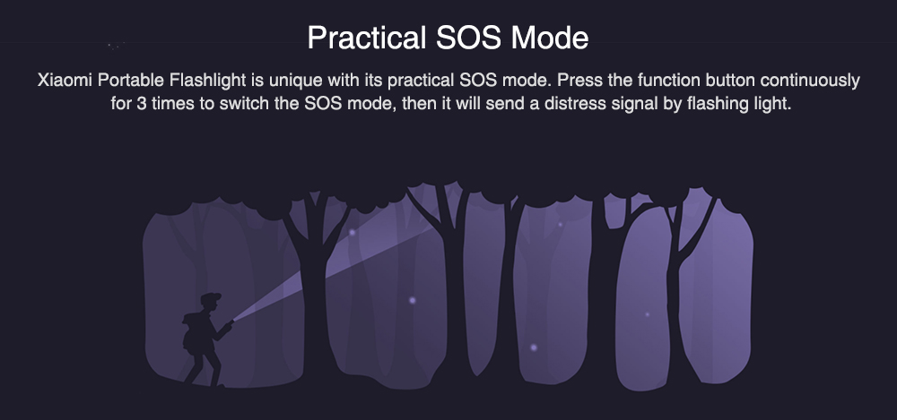 Xiaomi Portable Flashlight 11 Adjustable Luminance With Rotatable Lamp Head 3350mAh Lithium Battery USB Charging Port - White + Silver