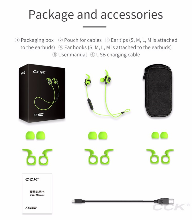 CCK KS Plus Wireless Bluetooth Sports Headphones with Mic - Red