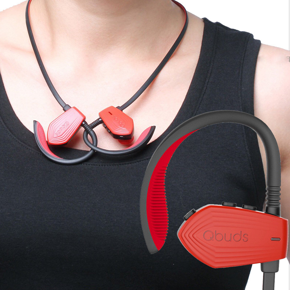 Qbuds SH810 In-ear Bluetooth Sports Earbuds HiFi CVC 6.0 Noise Cancelling - Red