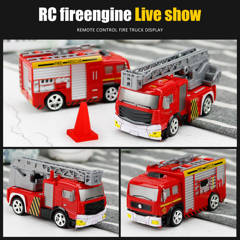 Shenqiwei 8027 40MHZ 1:58 Mini Ladder Fire Engine RC Car - RTR
