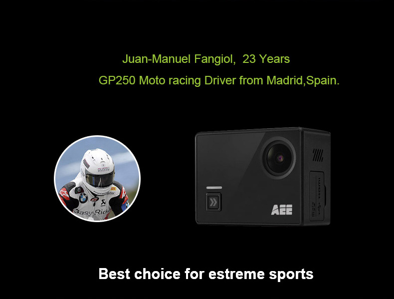 AEE LYFE SHADOW Ambarella A12 Sony IMX078 Diving Action Camera 4K 30FPS WiFi 140 Degree Wide Angle 1050mAh - Black