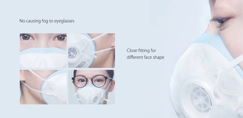 Xiaomi DD11V Cycling Face Mask Filter PM2.5 Respirator Car Exhaust Disposable Anti-haze Anti-pollution - White
