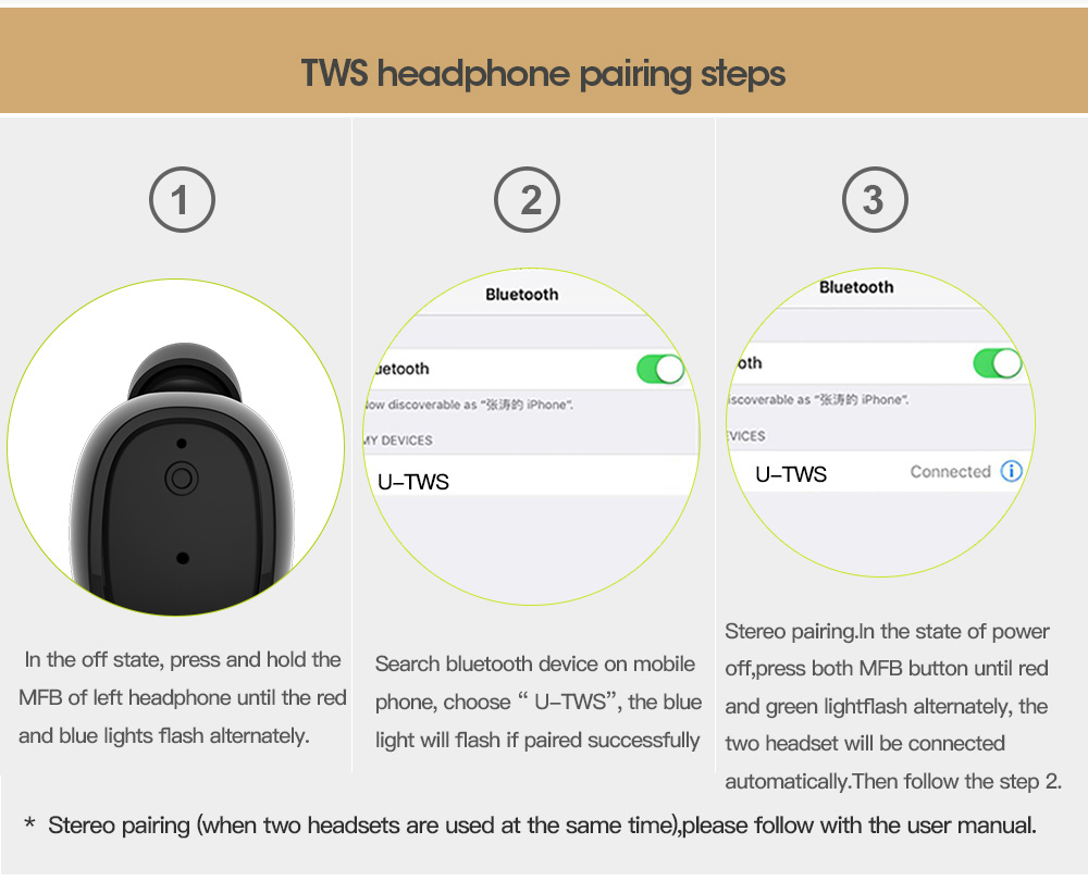 DACOM S030 TWS Wireless Bluetooth Headphones with Mic Charging Box - Black