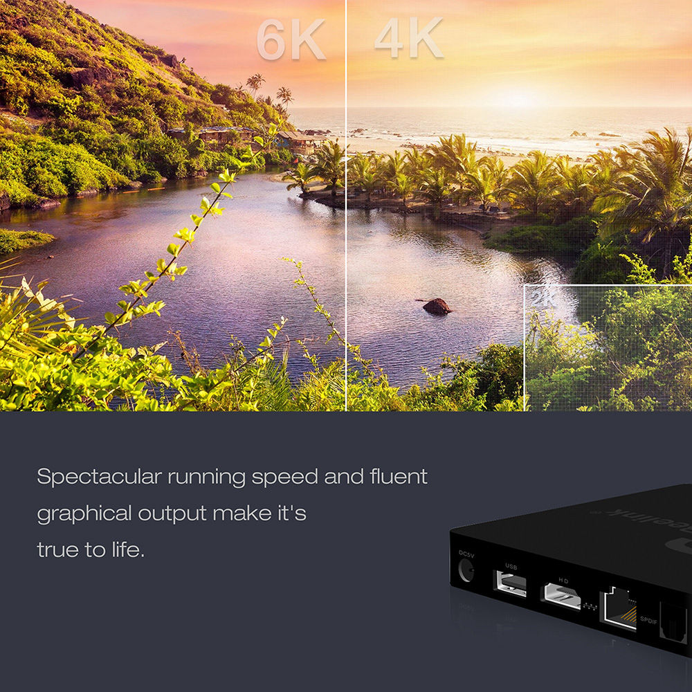 Beelink GS1 6K Android 7.1 Allwinner H6 2GB/16GB TV BOX 802.11AC WIFI Gigabit LAN HDMI Bluetooth USB3.0
