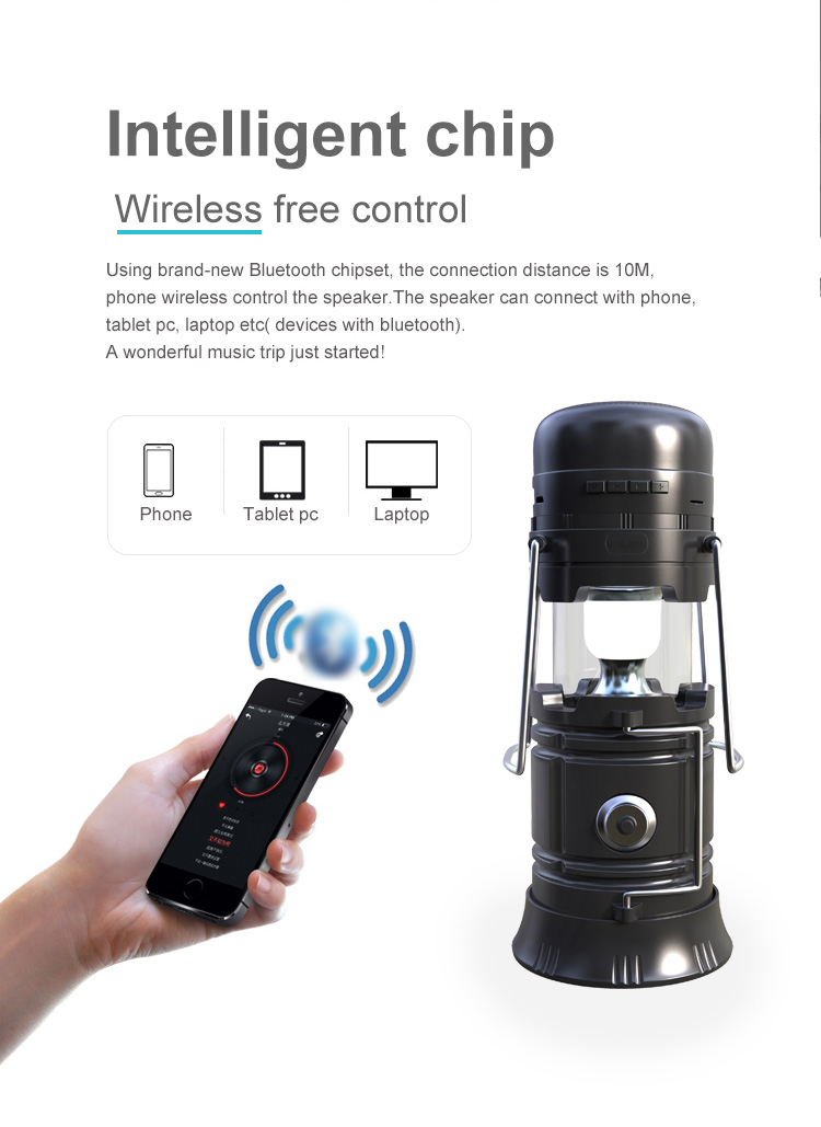 X5 Multi-functional Outdoor Bluetooth Speaker Light Call Reminder FM Radio Power Bank - Black