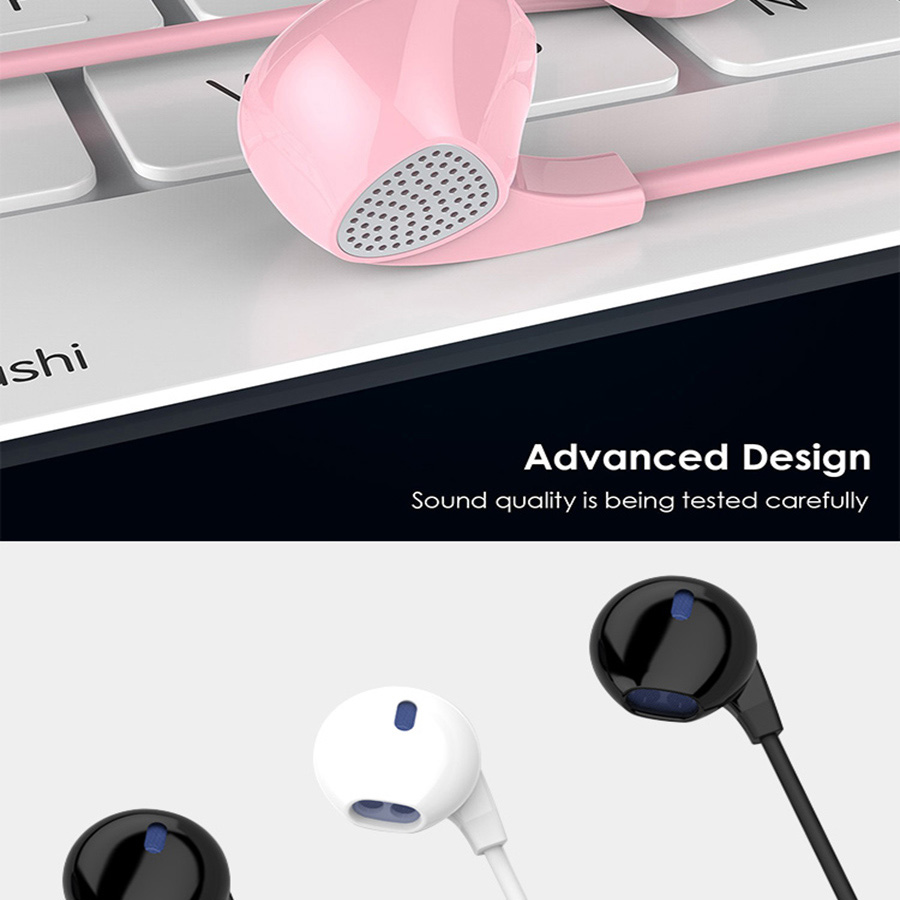 UIISII U1 In-ear Wired Earphones with Mic Heavy Bass Noise Reduction - Black