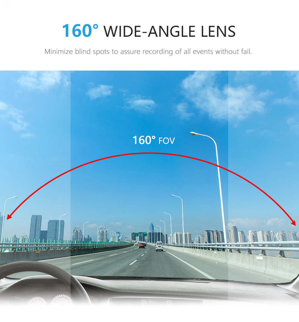 VIOFO WR1 NTK96655 Sony IMX323 Car Dash Camera Wifi FHD 1080P 160 Degree Angle Cycled Recording Car DVR Recorder - Black