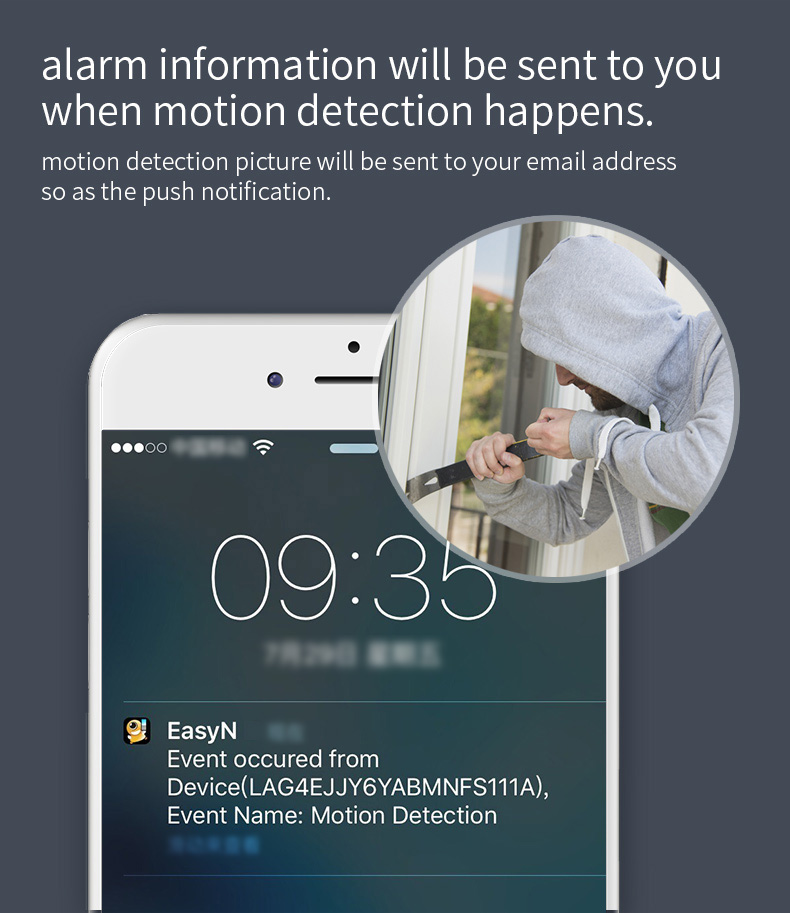 EasyN A163W 1080P WiFi IP Camera CMOS P2P For Android/iOS Motion Detection Night Vision Securitry Camera -White