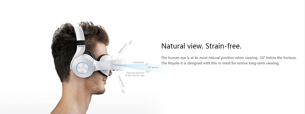 Royole-X All in One 3300PPI 1GB/16GB 3D VR Headset Immersive Virtual Reality Glasses 3D Virtual Mobile Theater - White