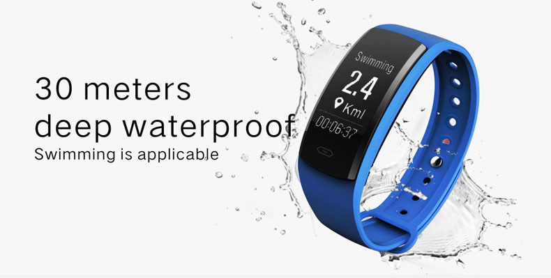 QS 90 Smartband Nordic 52832 Heart Rate Monitor Multi-language Calorie Calculation 0.96' HD OLED Bluetooth 4.0 - Black
