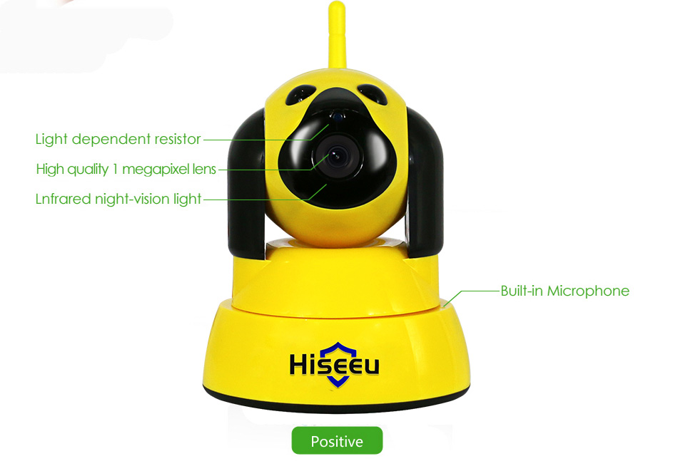 Hiseeu FH4 720P WiFi IP Camera IR-cut CMOS Night Vision Two-way Audio Motion Detection Security Camera -White