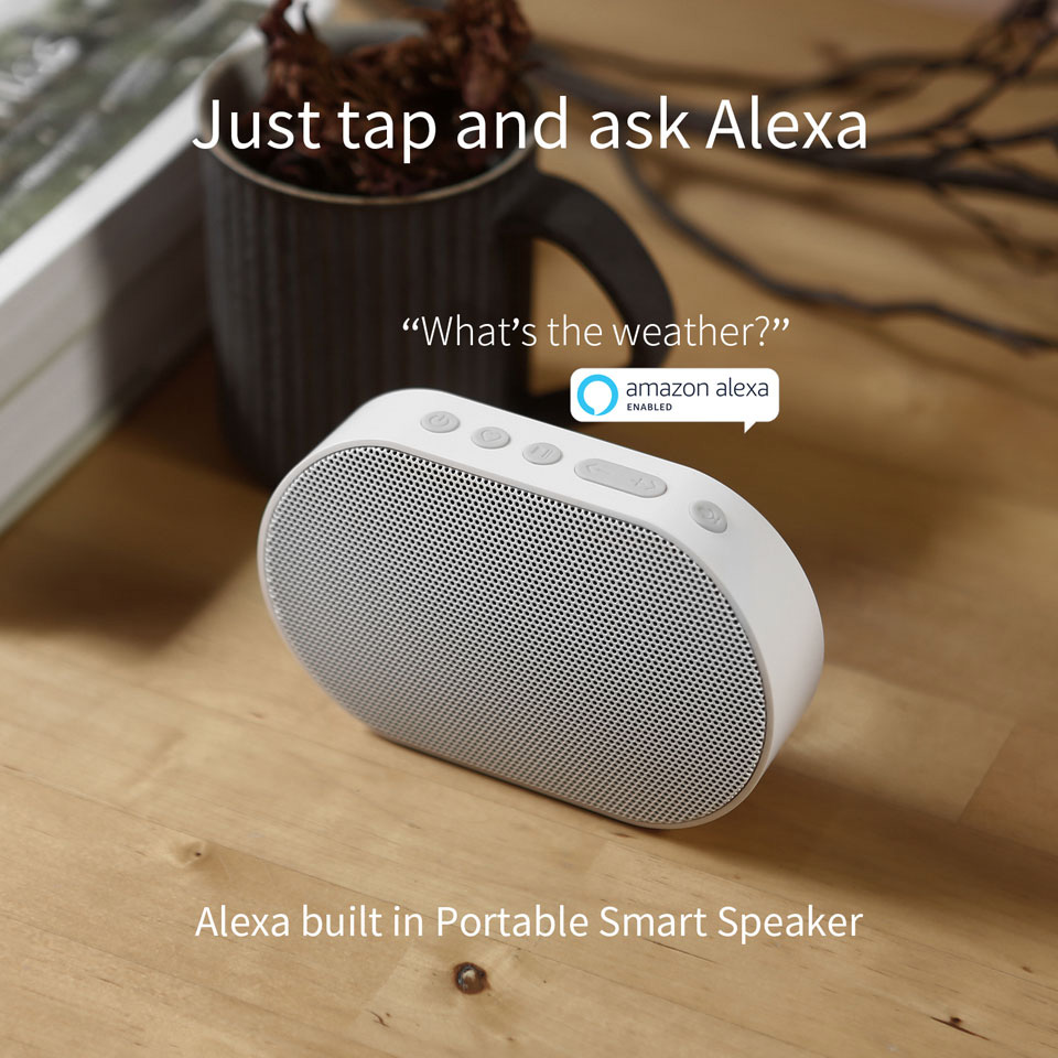 GGMM E2 WIFI Blutooth Dual Wireless Stereo Speaker with Alexa Voice Service Multi-Room Music - White