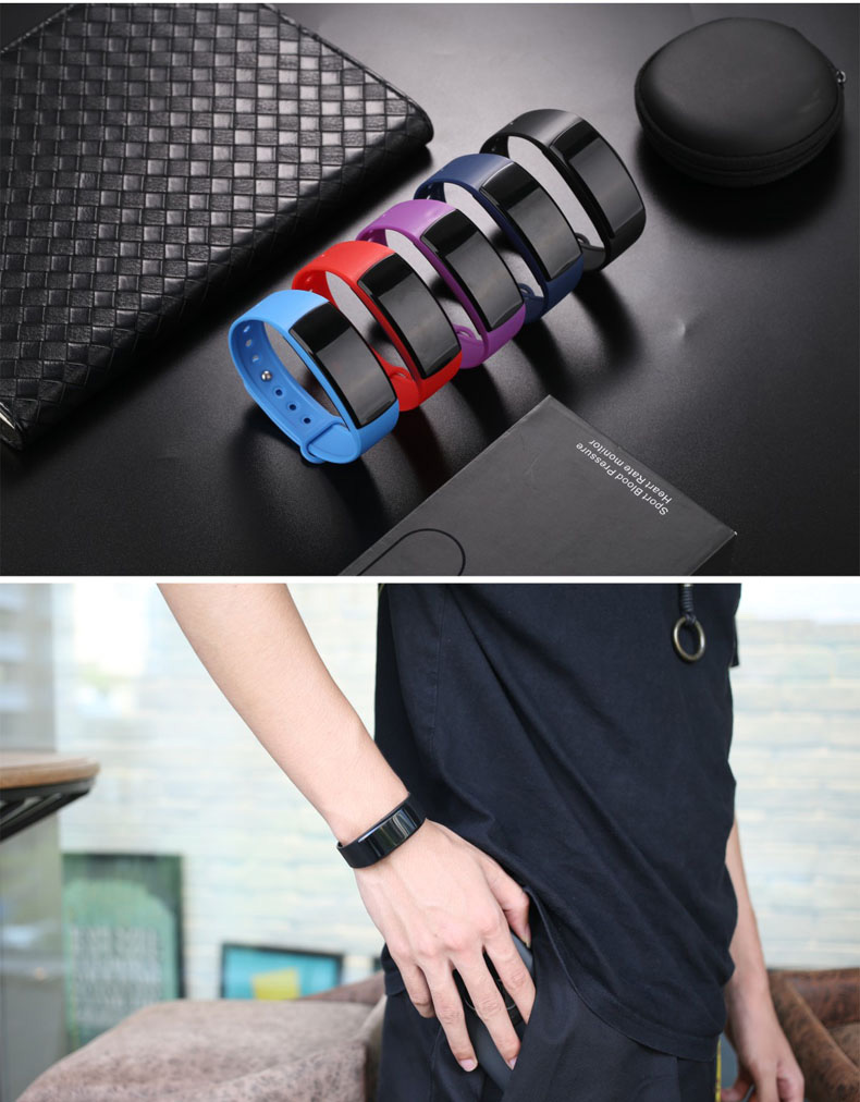 QS 90 Smartband Nordic 52832 Heart Rate Monitor Multi-language Calorie Calculation 0.96' HD OLED Bluetooth 4.0 - Black