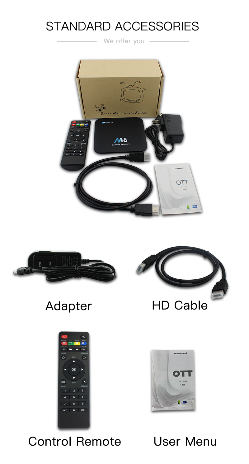 M16 Android 7.1 Amlogic S905X KODI 17.4 2GB/8GB 4K TV BOX WIFI LAN VP9 H.265 HDMI - Black