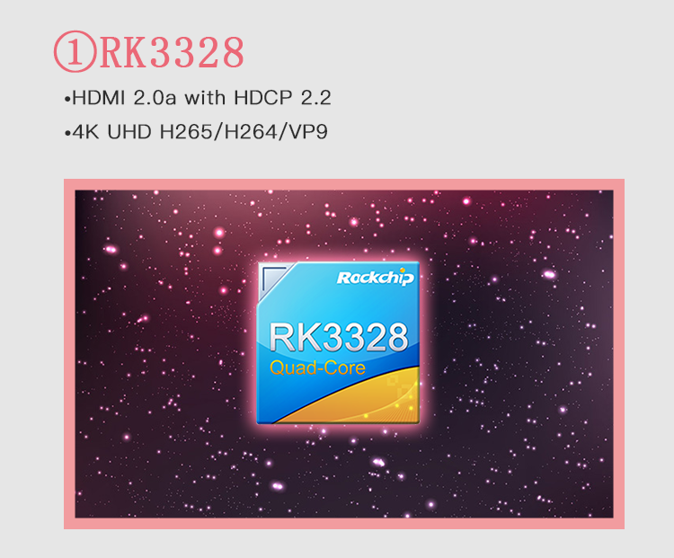 T98 Android 7.1 RK3328 KODI 17.4 1GB/8GB 4K TV BOX WIFI LAN HDMI VP9 H.265 USB3.0 - Black