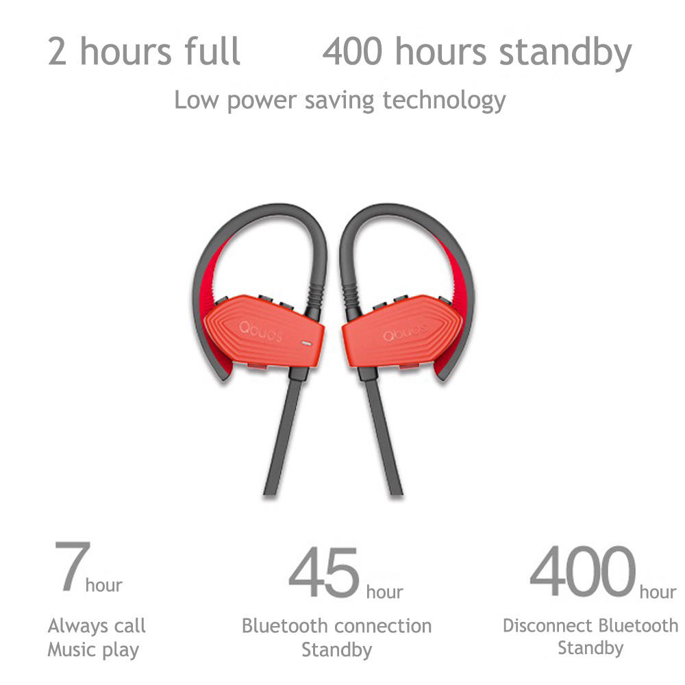 Qbuds SH810 In-ear Bluetooth Sports Earbuds HiFi CVC 6.0 Noise Cancelling - Red