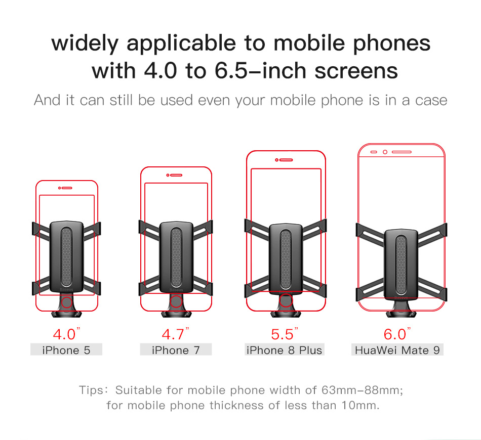 Baseus Gravity Car Phone Holder Bracket Car Air Vent Mount Holder - Silver