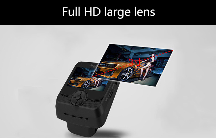 Anytek A50 NT96658 SONY IMX323 2.45 Inch LCD Dash Camera 1080P WiFi 170 Degrees Wide Angle Night Vision Car DVR - Black