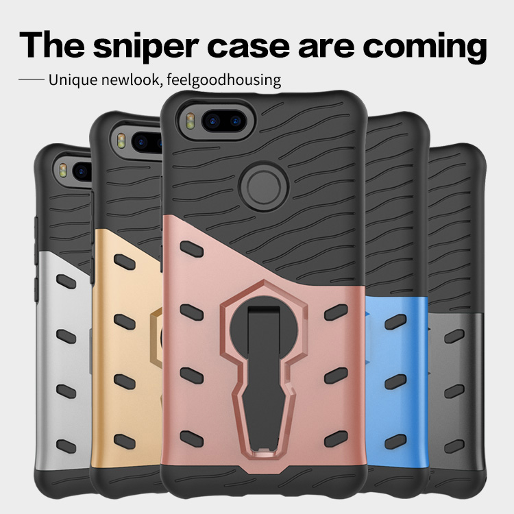 Silver Xiaomi Mi 5X / Mi A1 Case Armour Series 360 Degree Rotating Bracket Stand Cover