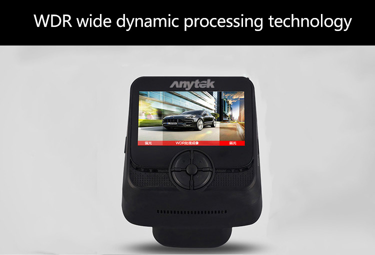 Anytek A50 NT96658 SONY IMX323 2.45 Inch LCD Dash Camera 1080P WiFi 170 Degrees Wide Angle Night Vision Car DVR - Black