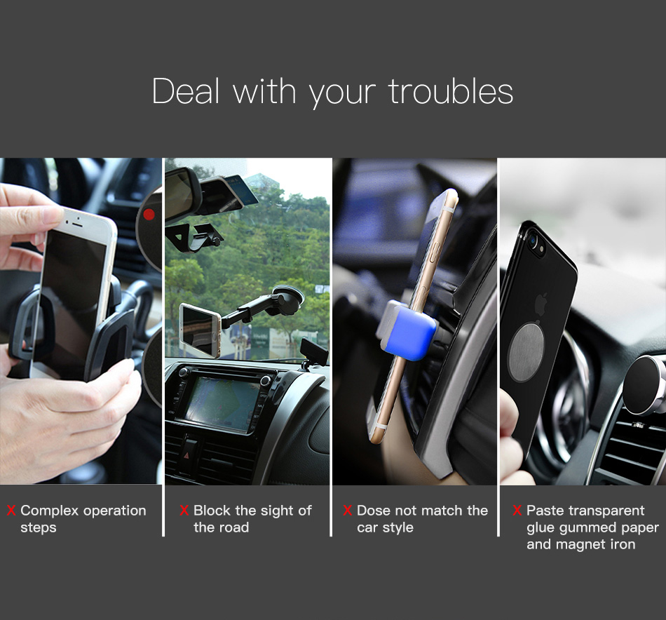 Baseus Gravity Car Phone Holder Bracket Car Air Vent Mount Holder - Black