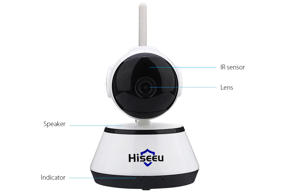 Hiseeu FH2A WiFi 720P IP Camera CMOS Built-in IR-Cut Rotary Head Bullet Two-way Audio Motion Detection Night Vision -White