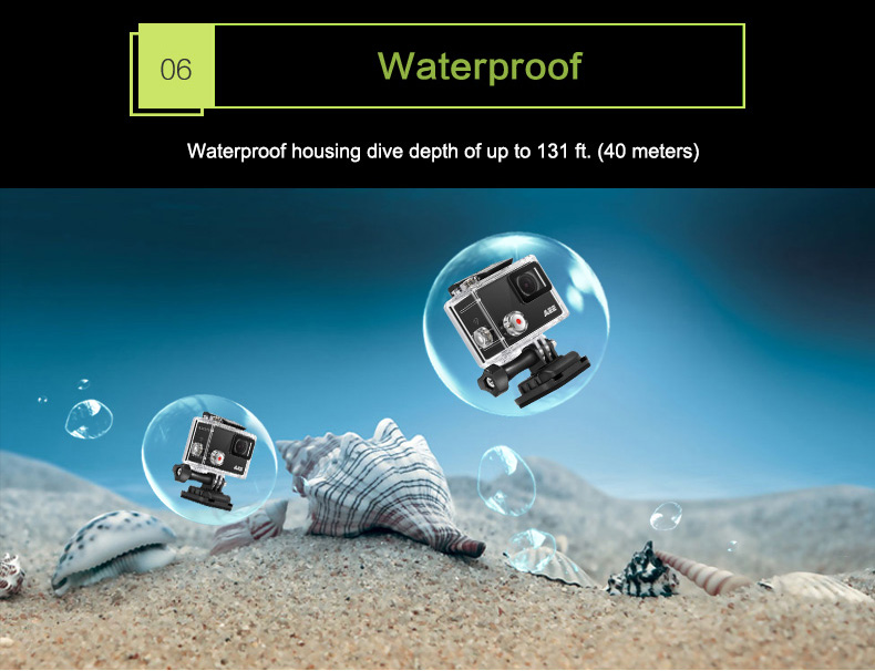 AEE LYFE SHADOW Ambarella A12 Sony IMX078 Diving Action Camera 4K 30FPS WiFi 140 Degree Wide Angle 1050mAh - Black