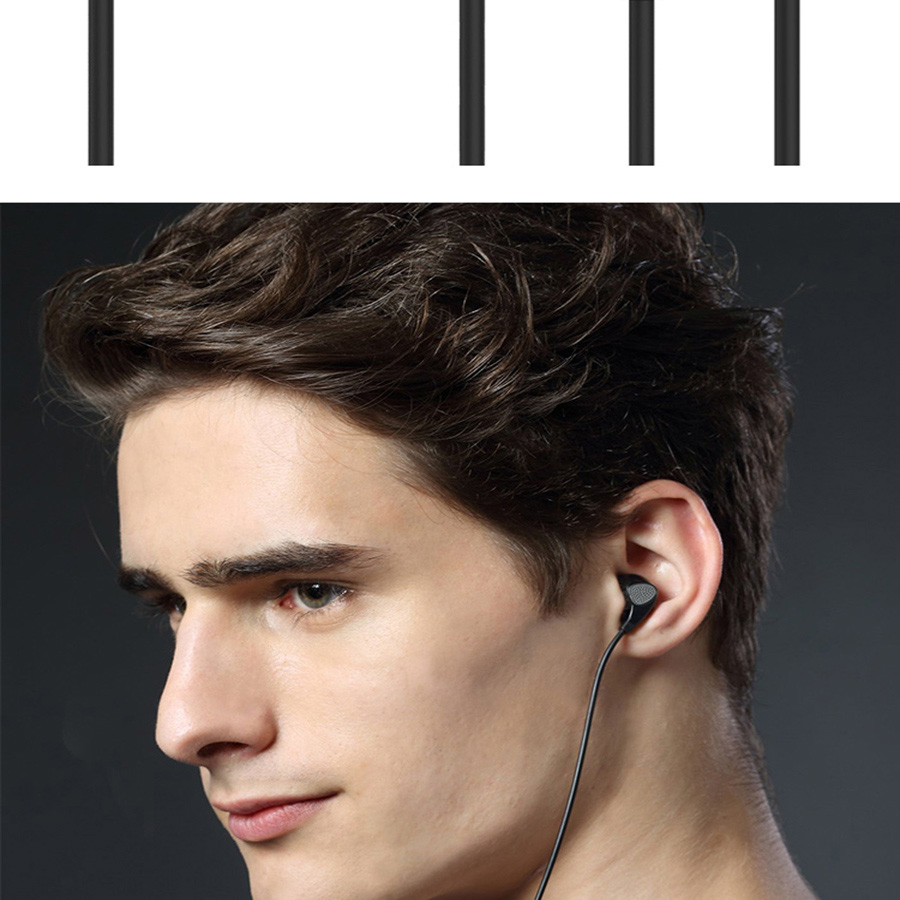 UIISII U1 In-ear Wired Earphones with Mic Heavy Bass Noise Reduction - Black