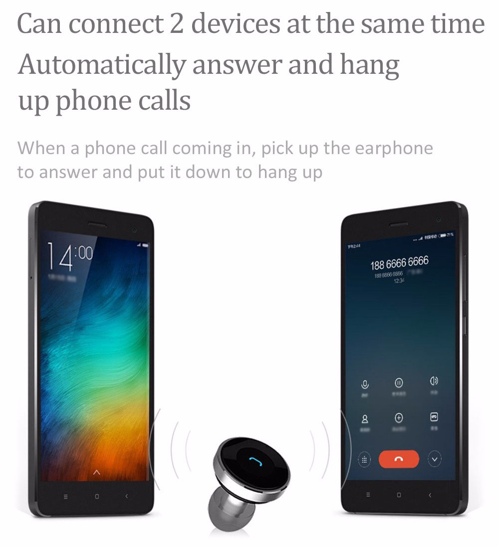 Xiaomi Mijia COOWOO BC200 Car Bluetooth Headset With Single USB Port - Silver + Black