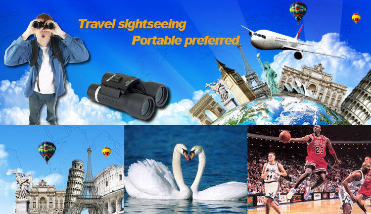 SUNCORE 8x35 Binoculars Telescope Twist-up Eyepiece Clear Vision Optics Glass 8x Magnification - Black