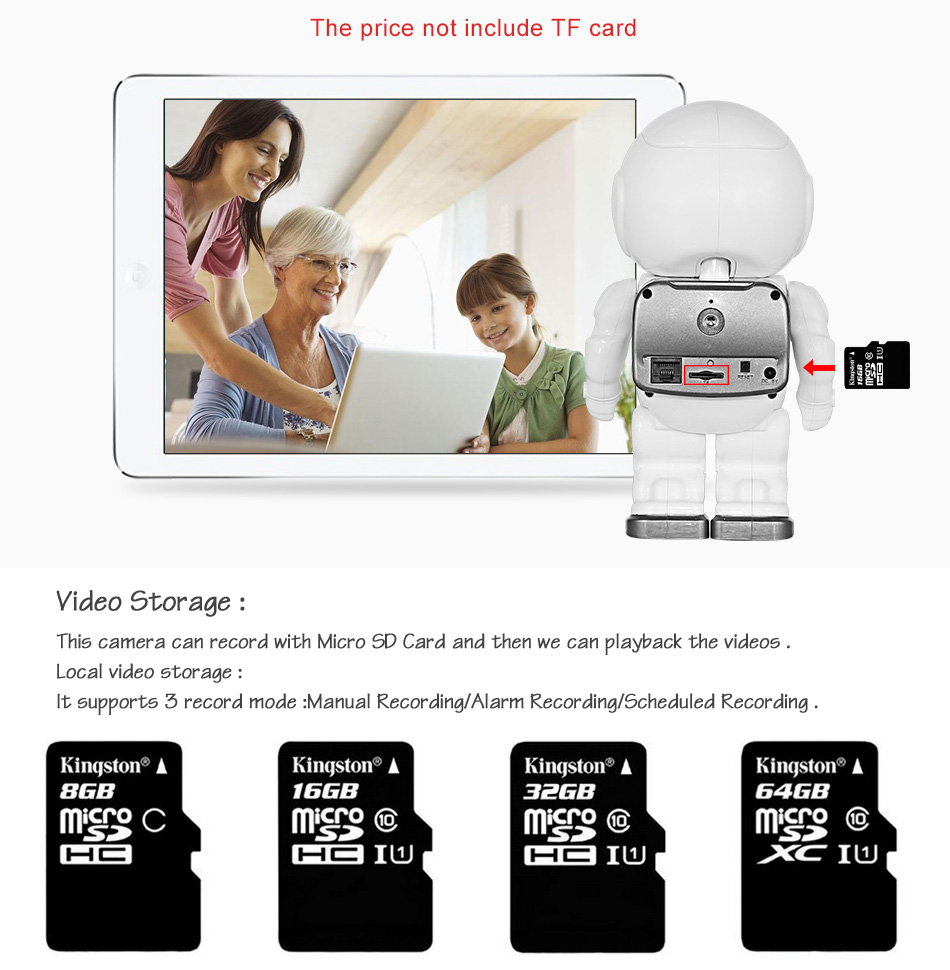 Hiseeu FM3 WiFi 960P Robot IP Camera 1.3MP Night Vision Two-way Audio Onvif Motion Detection Security Camera -White