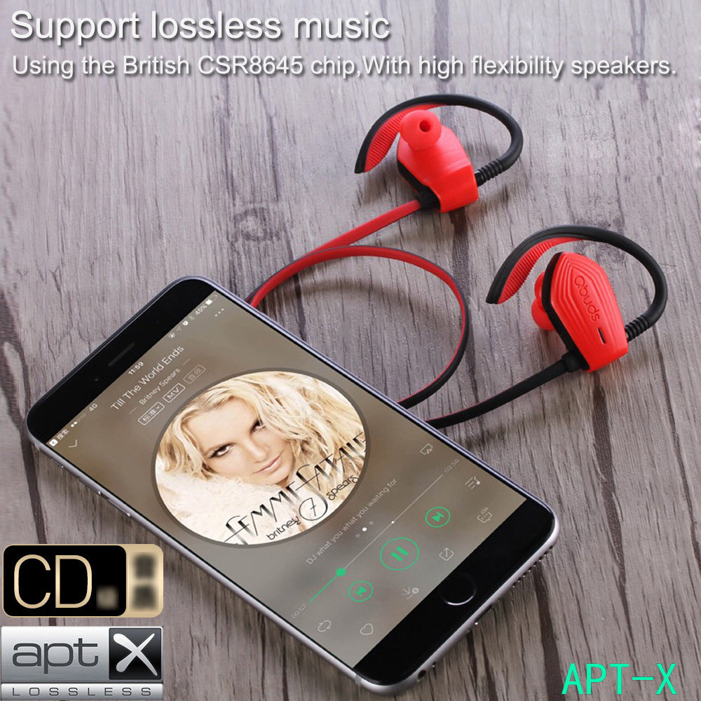 Qbuds SH810 In-ear Bluetooth Sports Earbuds HiFi CVC 6.0 Noise Cancelling - Red