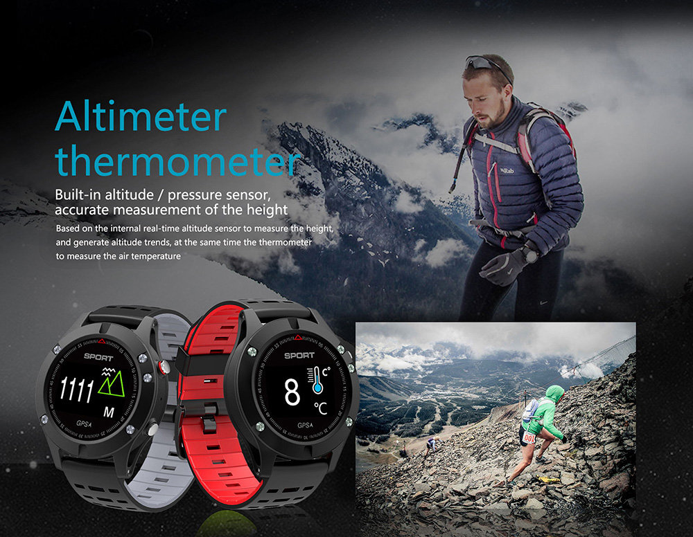 NO.1 F5 Smart Watch Nordic NRF52832QFAA Health Tracker GPS IP67 Water Resistant Heart Rate Detection Bluetooth 4.2 - Black+Green
