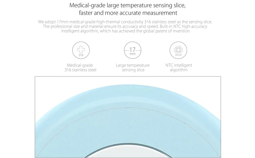 Xiaomi Mijia Digital Baby Thermometer Bluetooth Constante Monitor Hoge Tempratuur Alarm Medical Thermometer -Blue