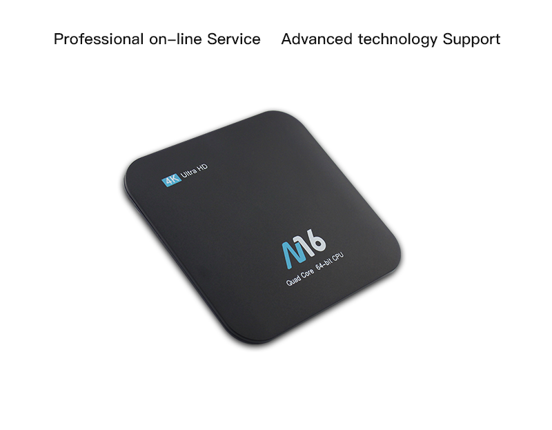 M16 Android 7.1 Amlogic S905X KODI 17.4 2GB/8GB 4K TV BOX WIFI LAN VP9 H.265 HDMI - Black