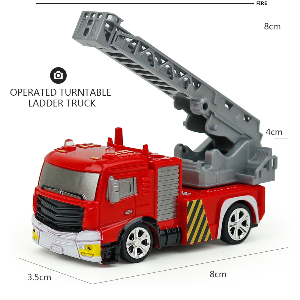 Shenqiwei 8027 40MHZ 1:58 Mini Ladder Fire Engine RC Car - RTR