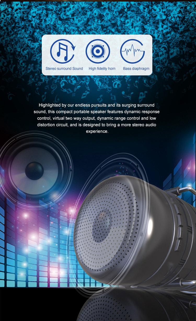 X5 Multi-functional Outdoor Bluetooth Speaker Light Call Reminder FM Radio Power Bank - Black
